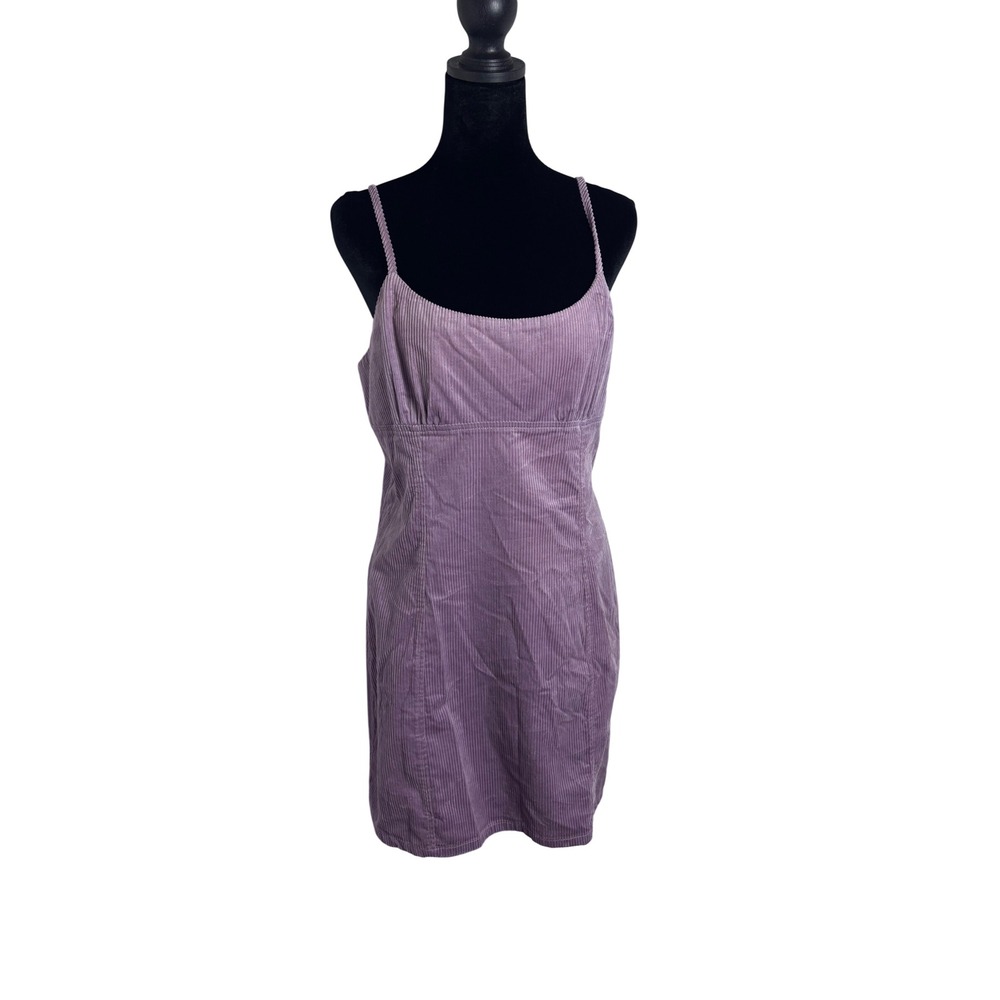 Wild Fable Corduroy Mini Dress Womens Size M Purple Excellent Y2K Bodycon Scoop